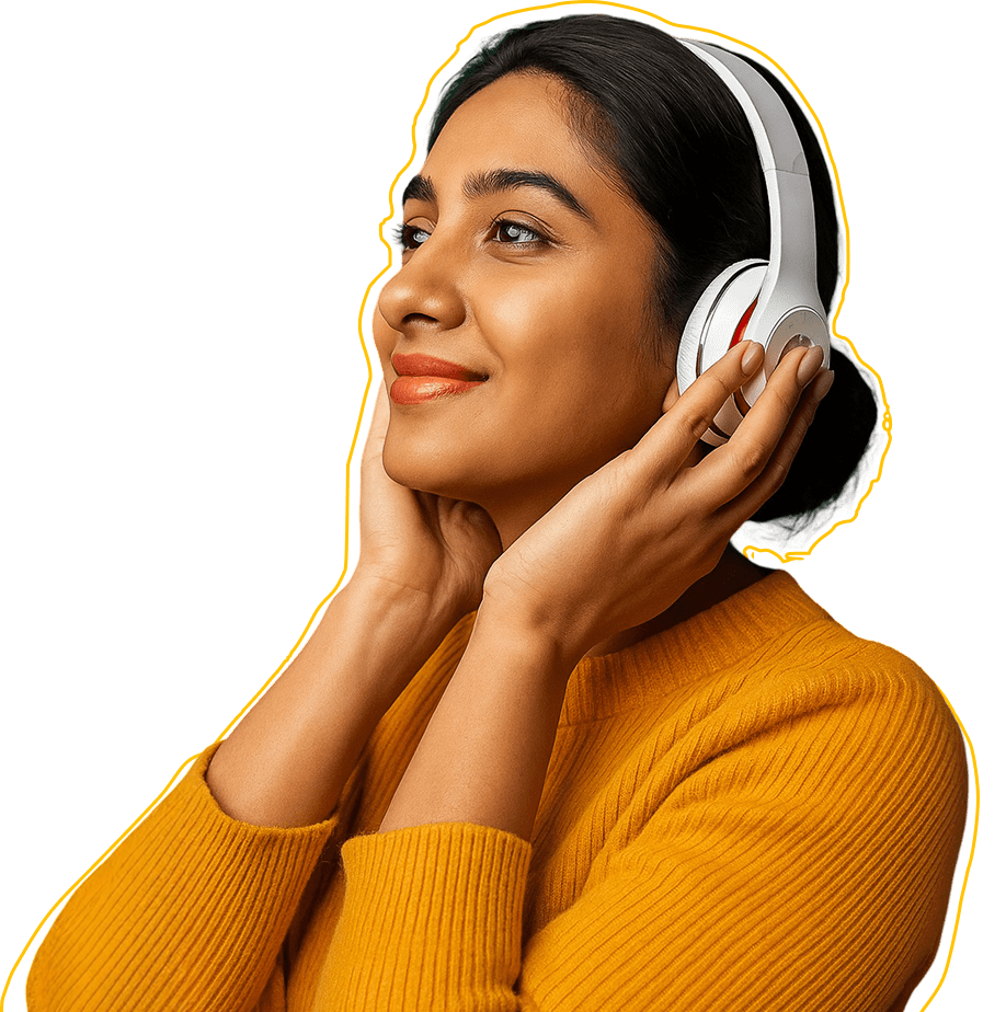 Girl with headphone